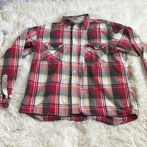 Levi's Men's Red Plaid Button Down Long Sleeve Shirt